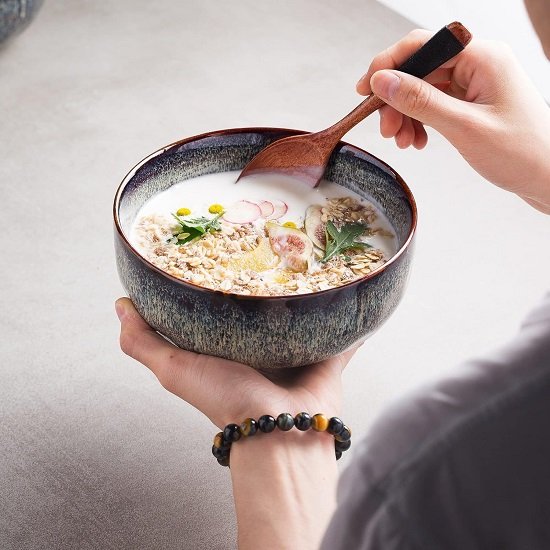 36 oz Bowl Set - Set of 2 Ceramic Bowls 7" Salad Bowls - Soup Bowls - Kitchen Grain Bowls