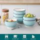24oz Stoneware Cereal Bowls 5.5 Inch Microwave & Dishwasher Safe Lead-free Soup Bowls Blue Bowls Kitchen Bowl