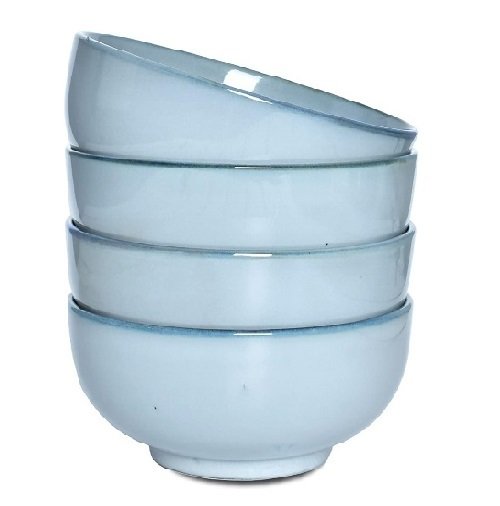 Ceramic Bowl Set of 4, Dishwasher and Microwave Safe (5.75 Inches, Grey)