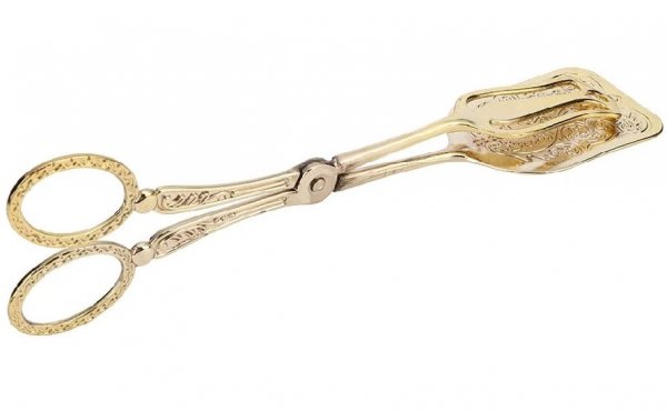 Retro Zinc Alloy Bread Tong Baking Food Clip Kitchen Tool Square Head Bread Tong Cake Tong Food Clip(Gold)